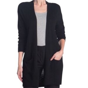 T Tahari Cardigan Duster 3X, Black, Cashmere Blend, Long Sleeve